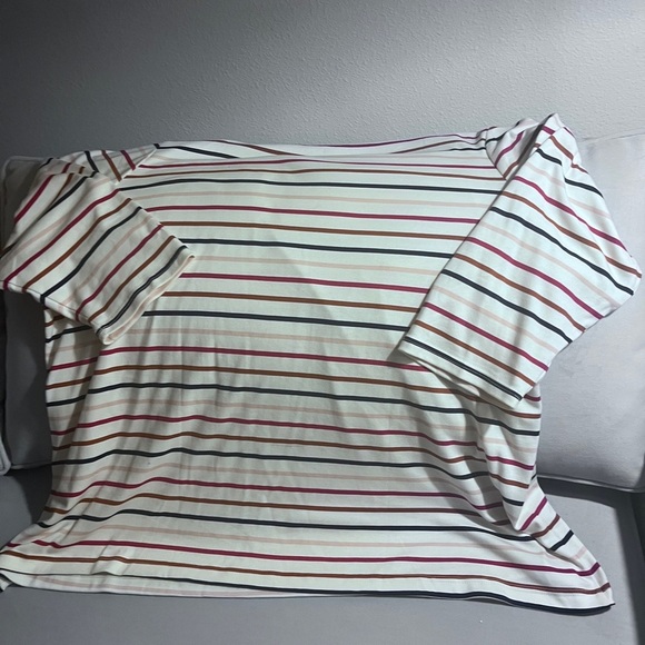 Women's Striped Top Shirt Multi Color 3X - Picture 4 of 9